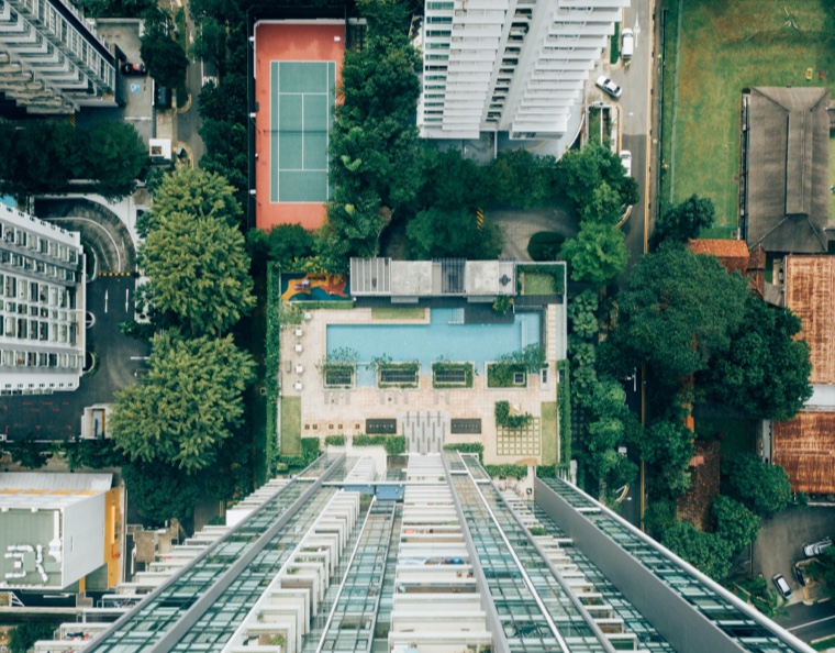 Aerial photo of apartment